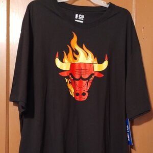 NWT MENS BLACK Ultra Game Chicago Bulls NBA Short Sleeve T-Shirt-BIG MENS 5X
